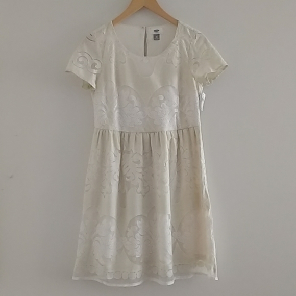 NWT Old Navy Cream Lace Crochet Babydoll Dress - Picture 1 of 7